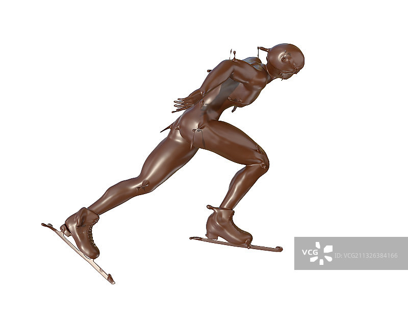 巧克力质感短道速滑图片素材