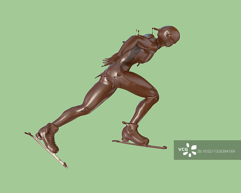 巧克力质感短道速滑图片素材