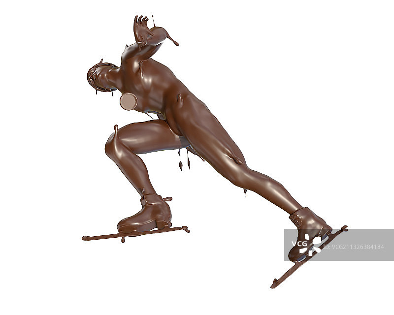 巧克力质感短道速滑图片素材