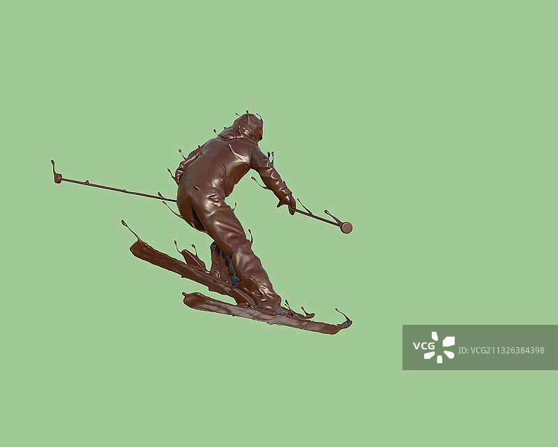巧克力质感越野滑雪图片素材
