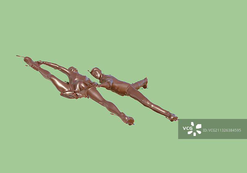 巧克力质感双人花样滑冰图片素材