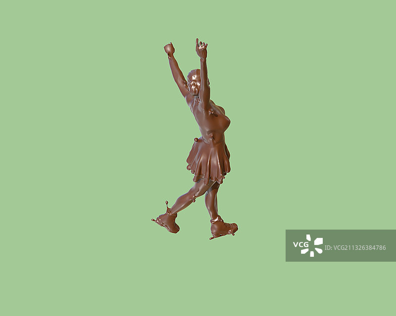 巧克力质感花样滑冰图片素材