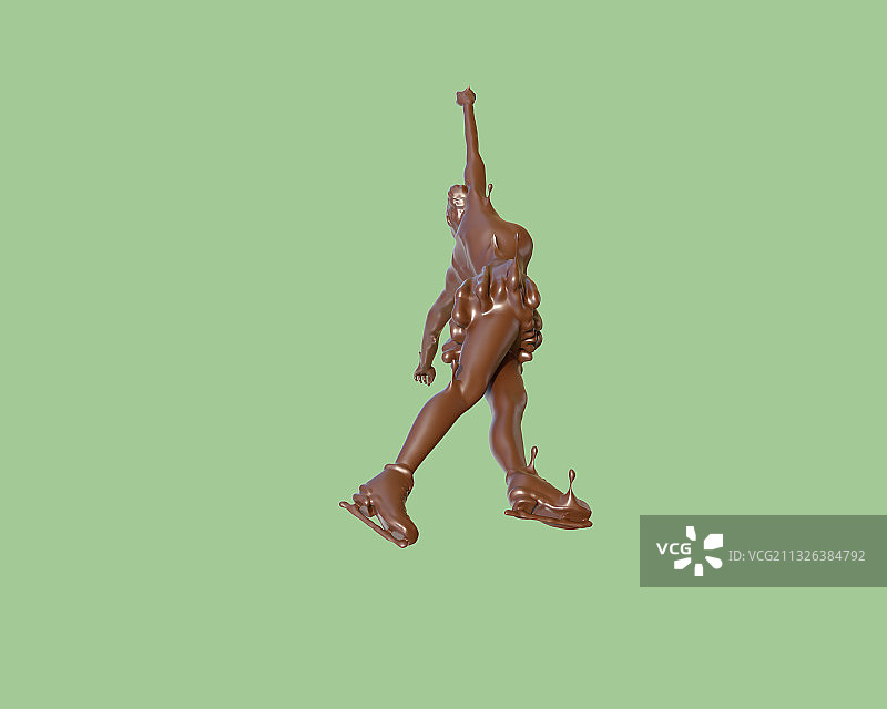 巧克力质感花样滑冰图片素材