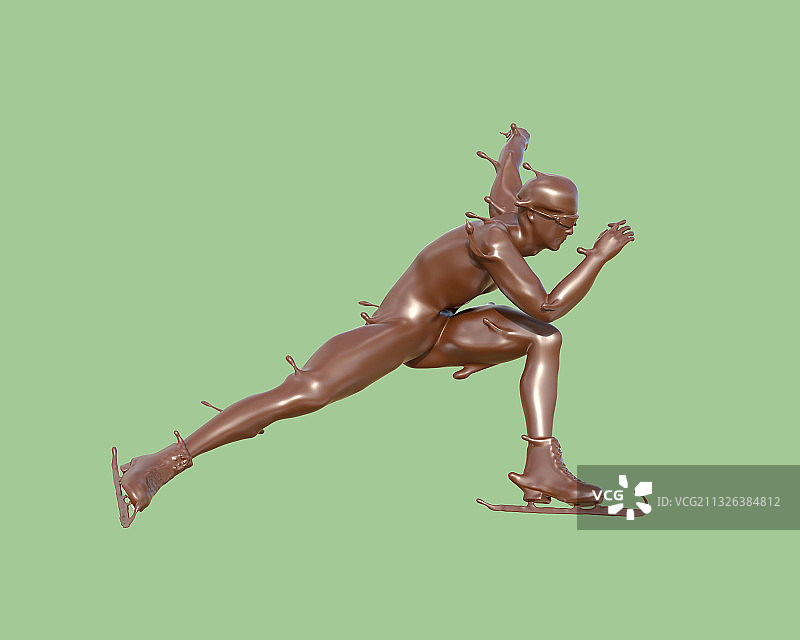 巧克力质感长道速滑图片素材