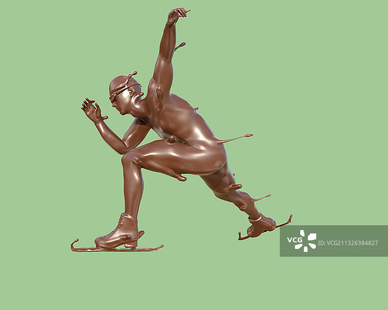 巧克力质感长道速滑图片素材