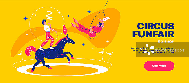 马戏团游乐园横幅图片素材