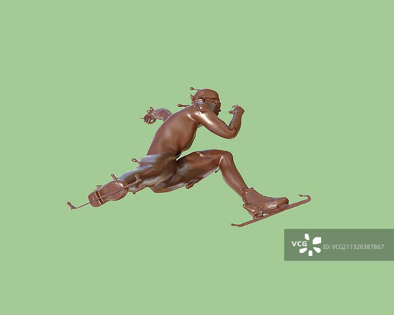 巧克力质感长道速滑图片素材