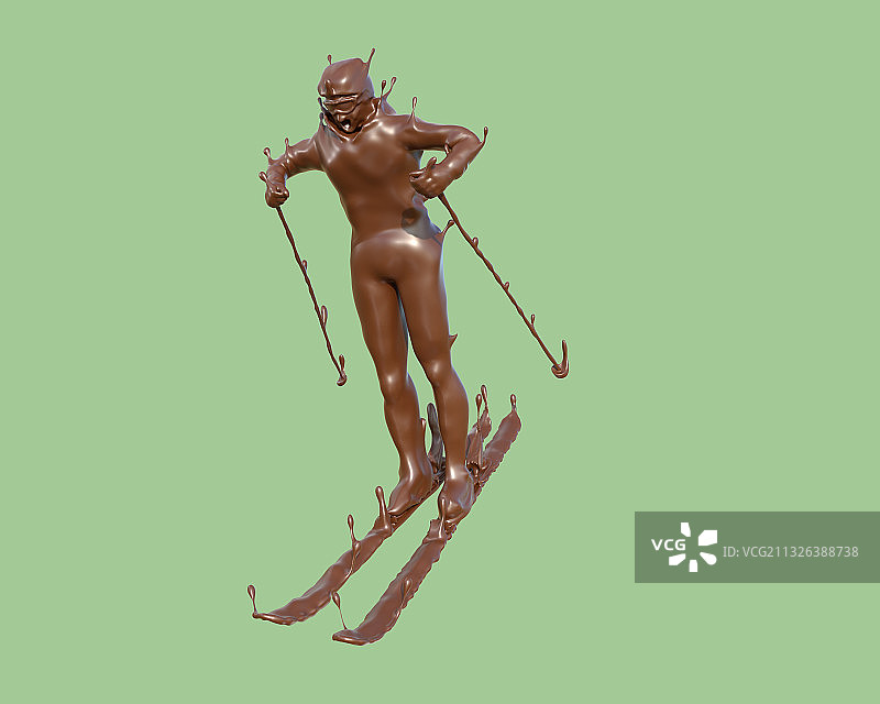 巧克力质感越野滑雪图片素材