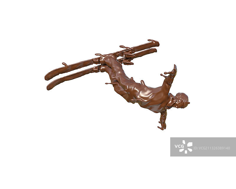 巧克力质感自由式滑雪图片素材