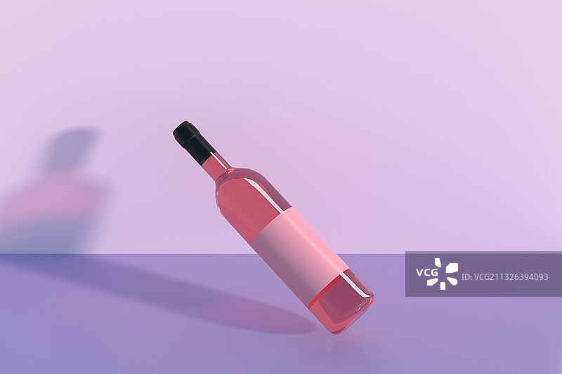 3D渲染的玻璃酒瓶图片素材
