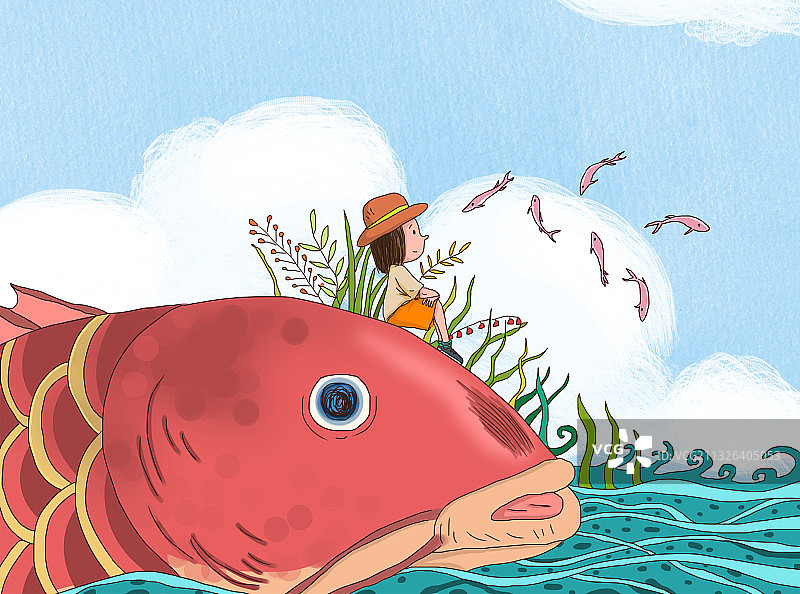 图书绘本风商业插图幻想几米风插画图片素材