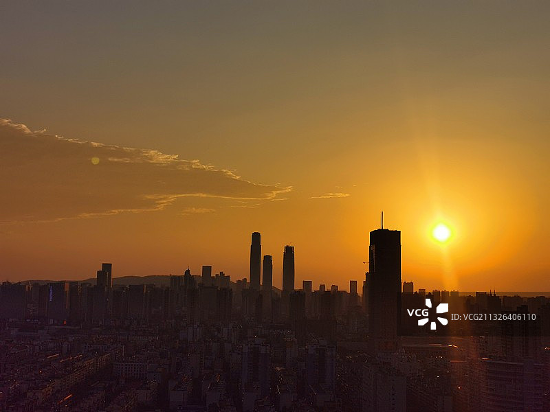 万家丽国际MALL的夕阳日落 长沙图片素材