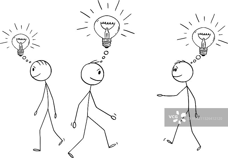 卡通一群商务男士图片素材