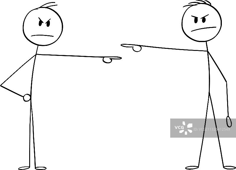 卡通人物互相指责图片素材