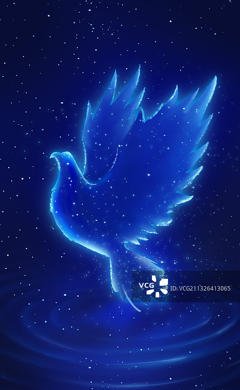 梦幻科技老鹰插画图片素材