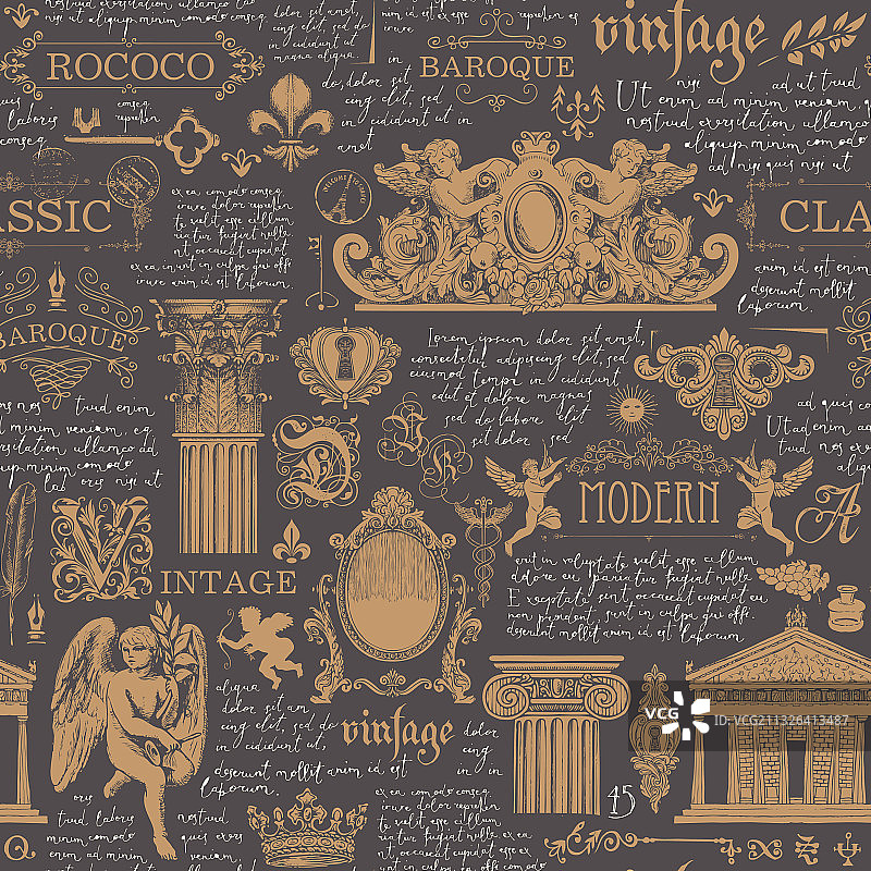 复古风格图案图片素材