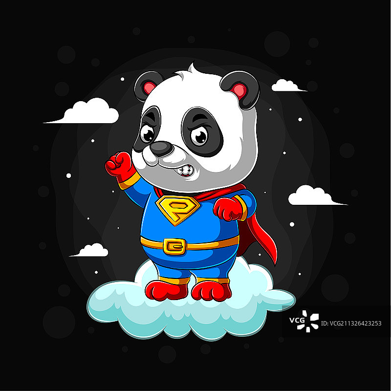 云端熊猫图片素材