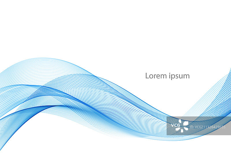 蓝色抽象波浪设计烟雾元素图片素材