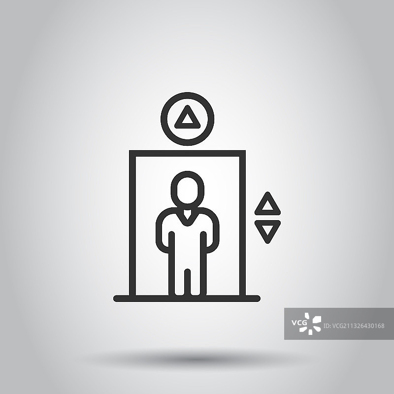 白色背景的扁平风格电梯图标图片素材