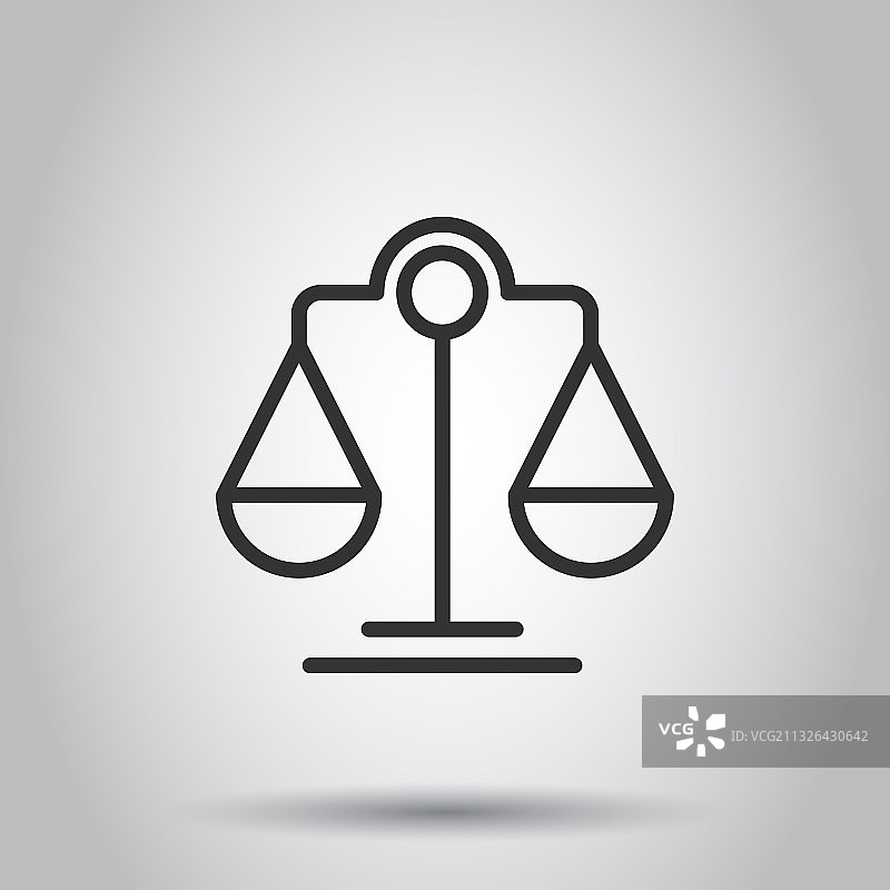 白色背景的扁平风格天平图标图片素材