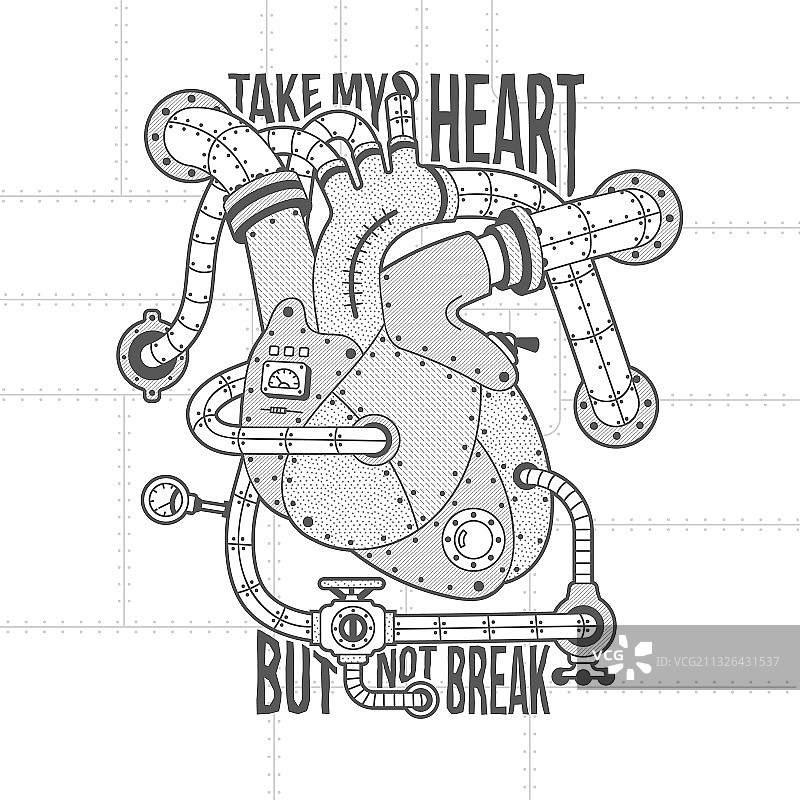 蒸汽朋克风格的机械心脏图像图片素材