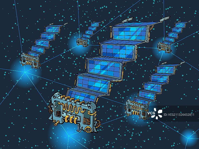 全球卫星互联网空间图片素材