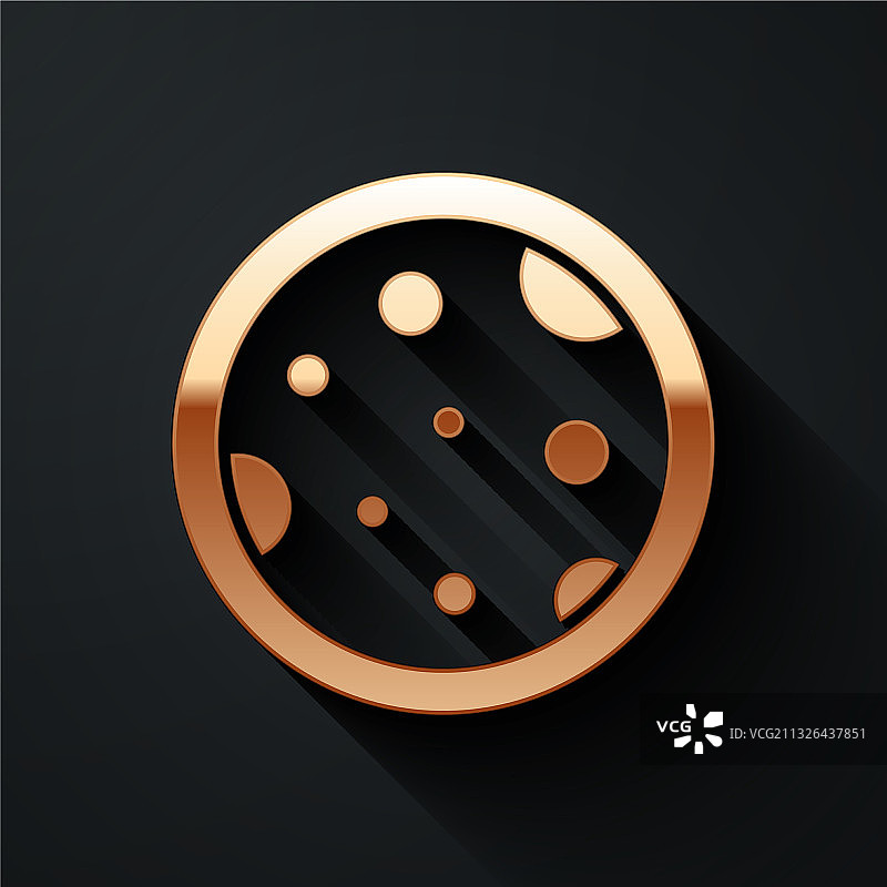 金色培养皿与细菌图标图片素材