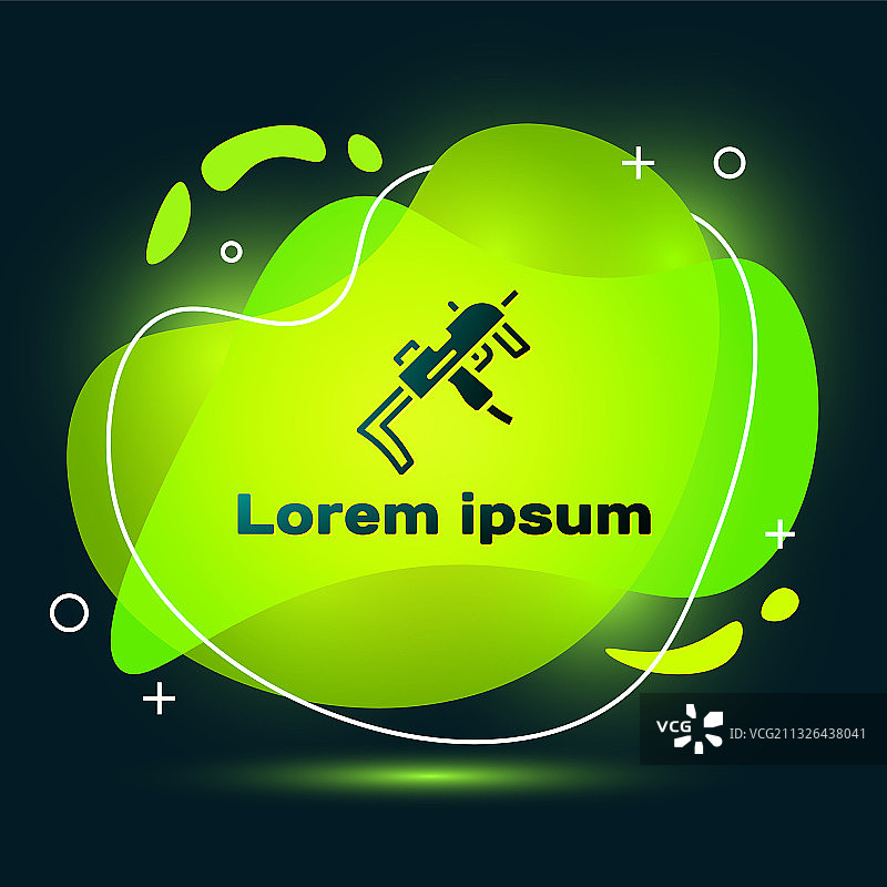 黑色背景上的黑色MP9冲锋枪图标图片素材