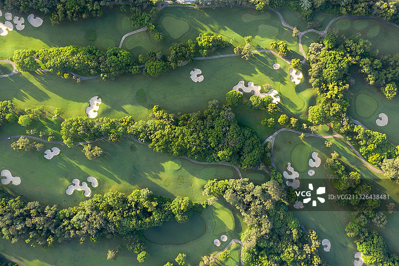 深圳高尔夫球场俯拍图片素材