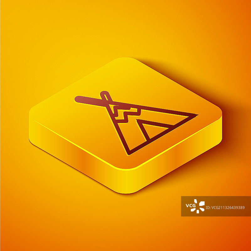 2.5D线条风格传统印第安圆锥帐篷图片素材