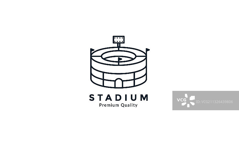 简约的体育场足球线条logo图标图片素材