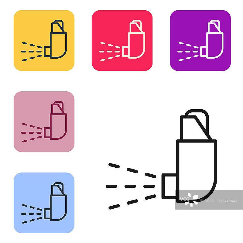 白色背景上的黑色线条吸入器图标图片素材
