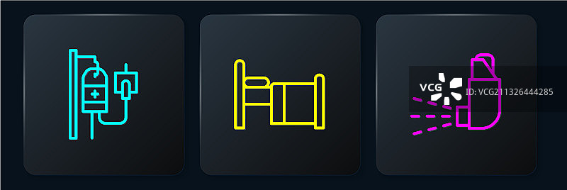 输液袋吸入器和病床线条素材图片素材