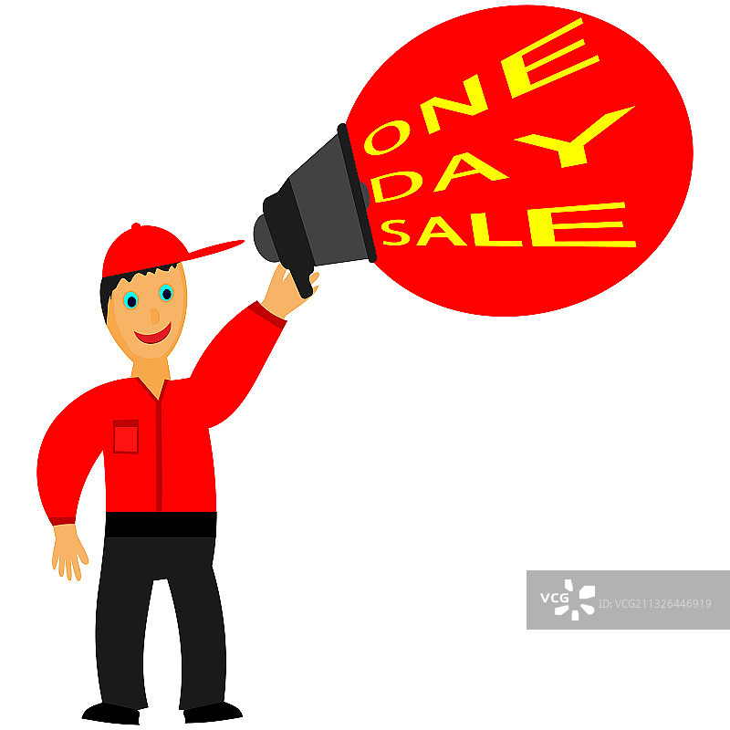 促销banner：男人用扬声器图片素材