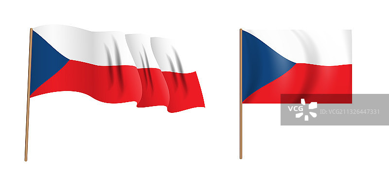 彩色自然主义风格的捷克共和国国旗图片素材