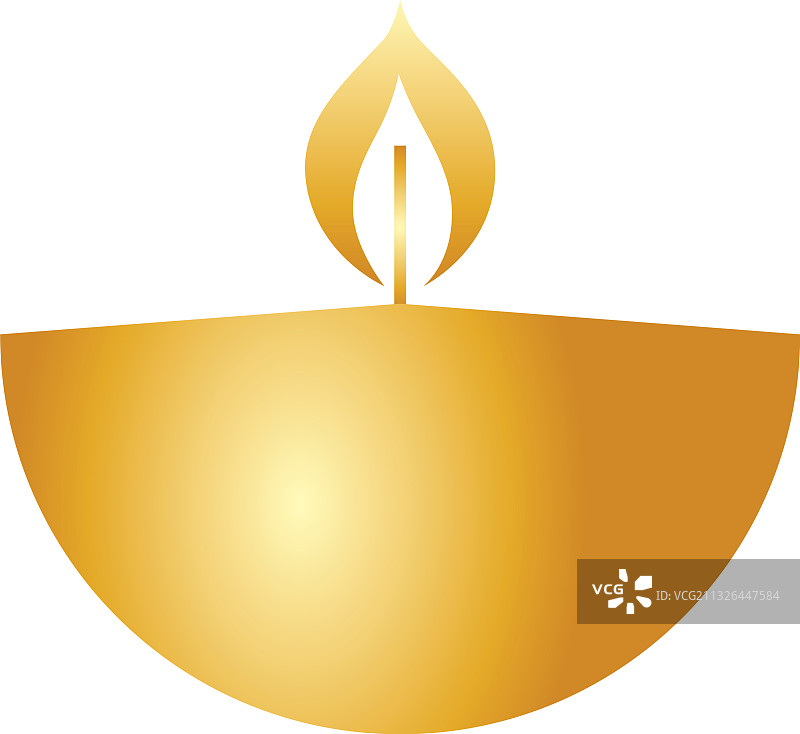 金色排灯节蜡烛装饰图标图片素材