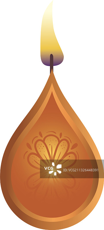 木制排灯节蜡烛装饰图标图片素材