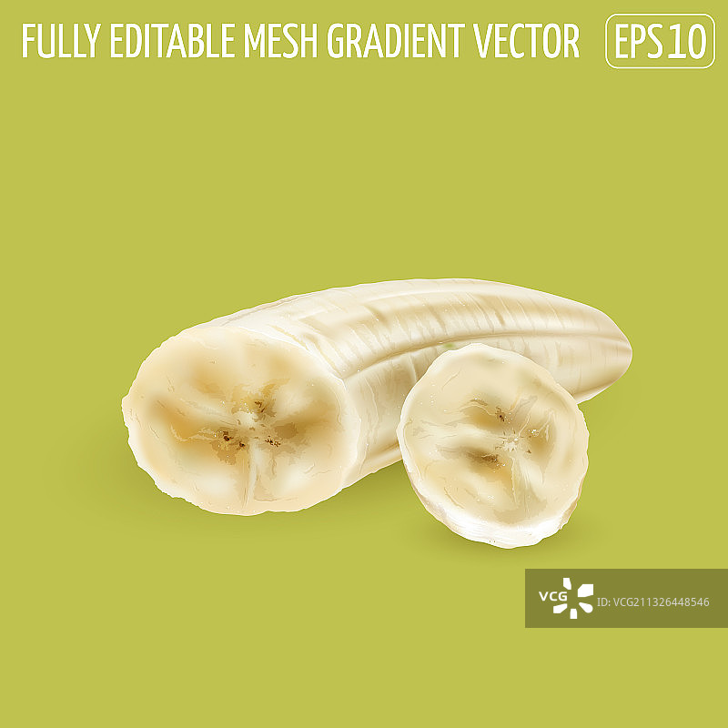 绿色背景上的香蕉片图片素材