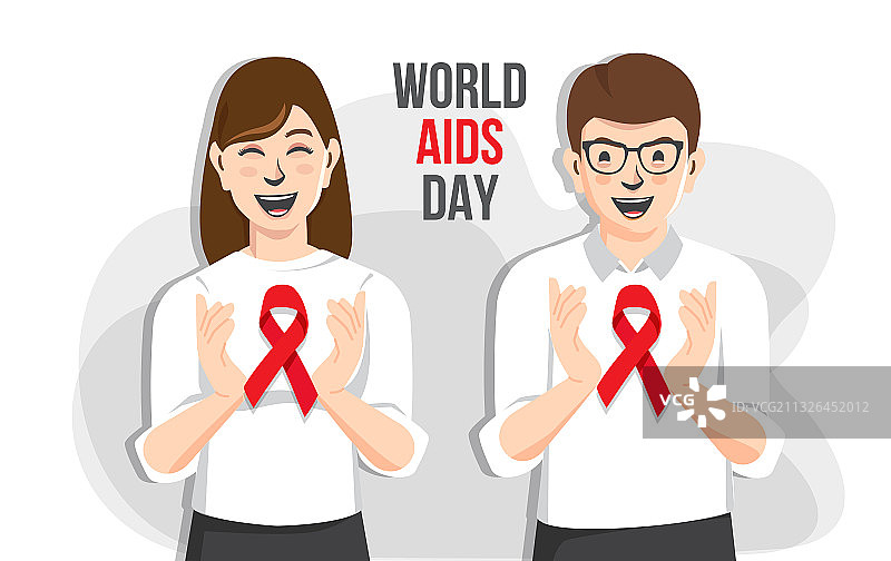 世界艾滋病日情侣支持艾滋病宣传图片素材