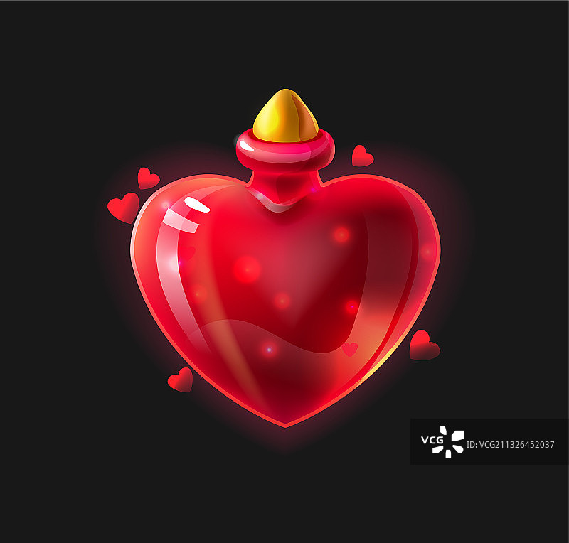 魔法爱情药水卡通光泽瓶子图片素材