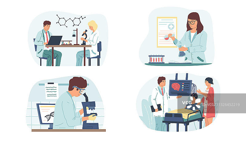 医学研究卡通人物工作图图片素材