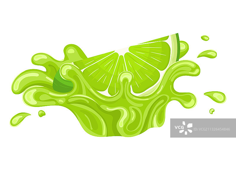 鲜亮青柠汁飞溅图片素材