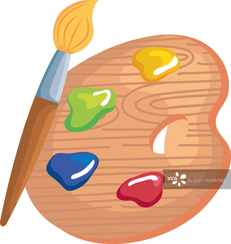 颜料调色板和画笔设计图片素材