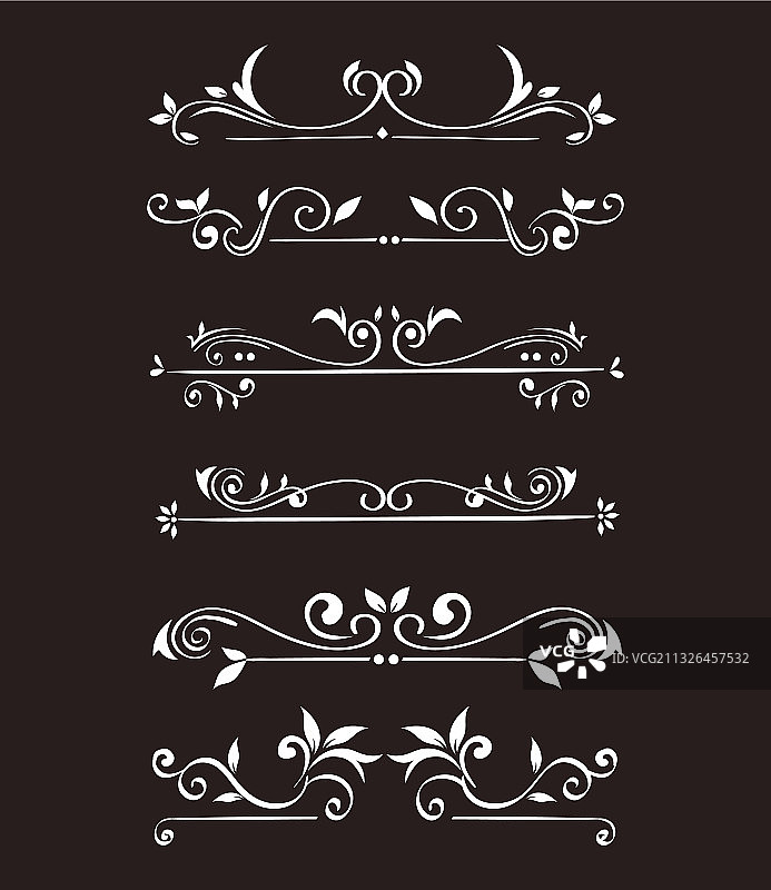 灰色背景上的金色装饰元素图标集图片素材