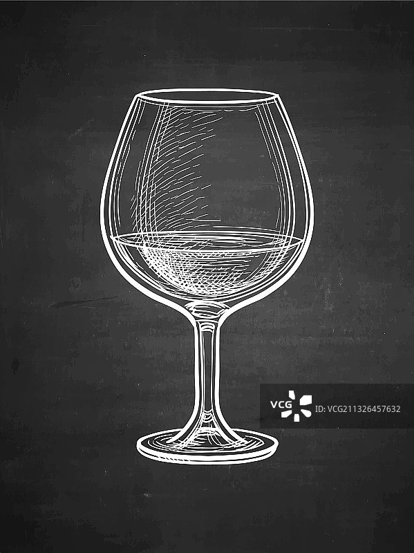 粉笔素描 - 威士忌酒杯图片素材