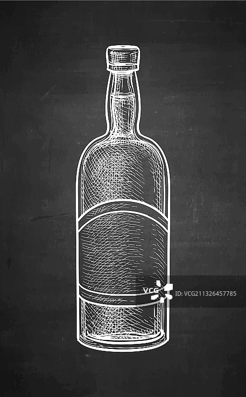 威士忌瓶墨水素描图片素材