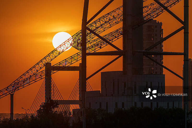 临沂城市日落图片素材