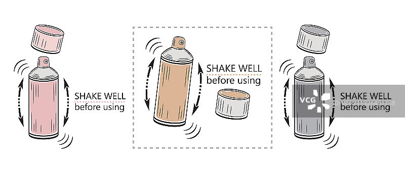 使用前摇匀图标喷雾瓶图片素材