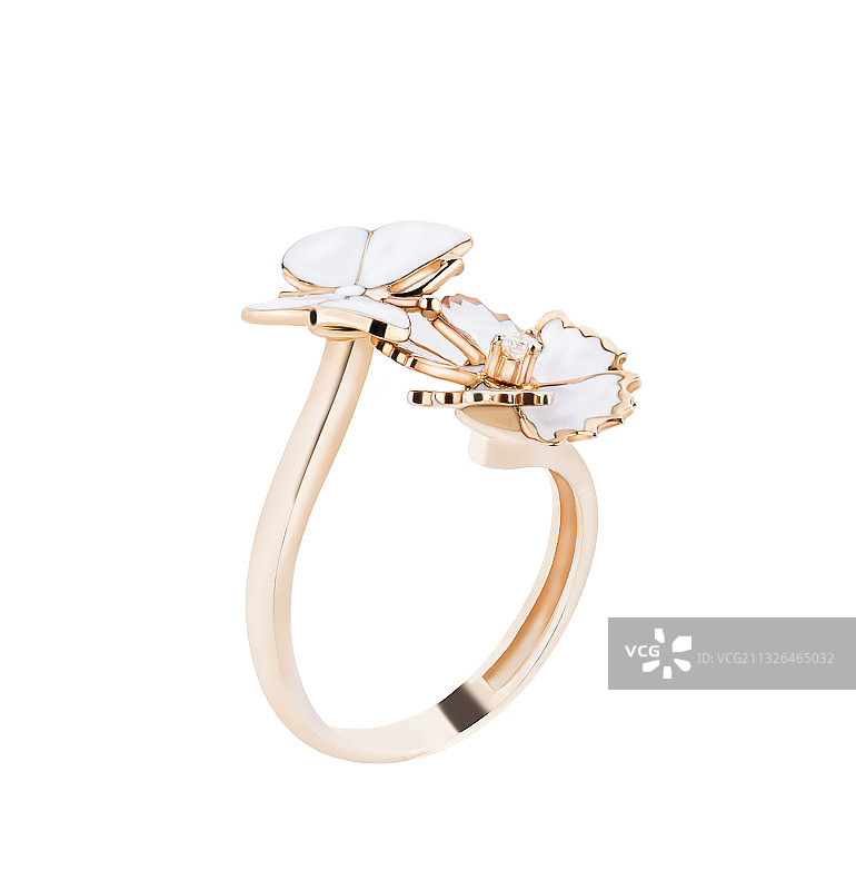 珠宝奢华钻戒特写在白色背景上图片素材