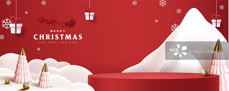 带有产品展示的圣诞节banner图片素材